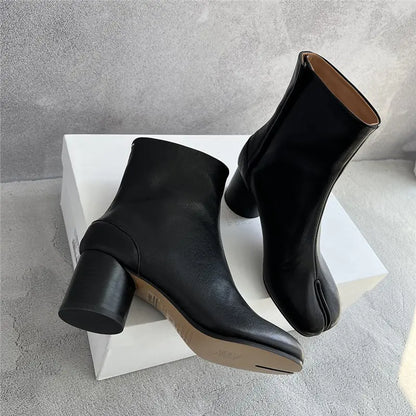 Unique Autumn Winter Tabi Split-Toe Ankle Boots