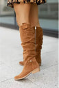 Women's suede boots with zipper