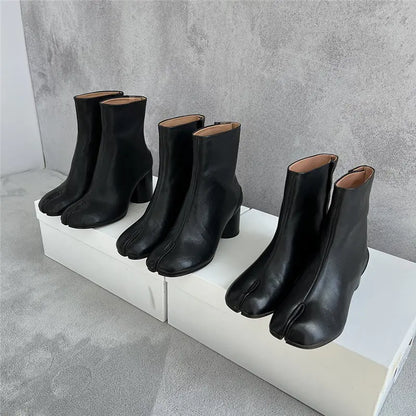 Unique Autumn Winter Tabi Split-Toe Ankle Boots
