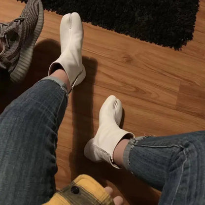 Unique Autumn Winter Tabi Split-Toe Ankle Boots
