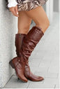 Women's suede boots with zipper