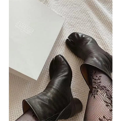 Unique Autumn Winter Tabi Split-Toe Ankle Boots